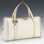Gucci White Leather Duffle Bag