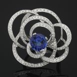 Ladies' Tanzanite and Diamond Fashion Ring