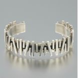 Juan Willi Navajo Sterling Silver Modernist Cuff Bracelet