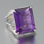 Ladies' Amethyst and Diamond Cocktail Ring