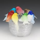 Arnaldo Zanella Murano Glass Bird Nest Sculpture