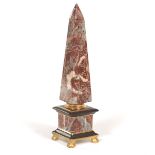 Faux Marble and Faux Bronze Porcelain Obelisk