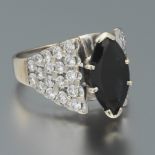 Ladies' Gold, 2.50 ct Black Diamond and White Diamond Ring