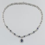 Sapphire and Diamond Collar Necklace