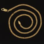 Fancy "Bar and Box" Link Gold Necklace