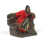 Dante Alighieri Art Deco Cold Painted Bronzed Cabinet Sculpture