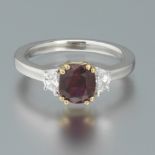 Ladies' Platinum, Gold, Thailand Natural 1.34 ct Ruby and Diamond Ring, EGL Report1106640