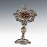French Silver Plated Ecclesiastical Reliquary with Episcopal Certificate, Diocese of Rodez, Ecclesi