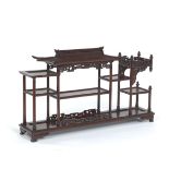 Chinese Carved Wood Pagoda Display Shelf