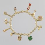 Ladies' Gold and Enamel Charm Bracelet