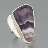 Ladies' Quin Qulinger Artisan Sterling Silver and Waterfall Amethyst Ring