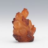 Chinese Craved Agate Carnelian Poppy Bunch Ornament