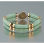 Jadeite and Gold Bracelet