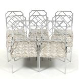 DIA Chrome Chinese Chippendale Style Modern Dining Chairs, Set of 8