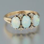 Ladies' Victorian Gold, Opal and Diamond Ring