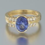 Ladies' Gold, Tanzanite and Diamond Ring