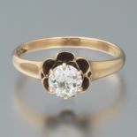 Ladies' Victorian Gold and Diamond Solitaire Ring