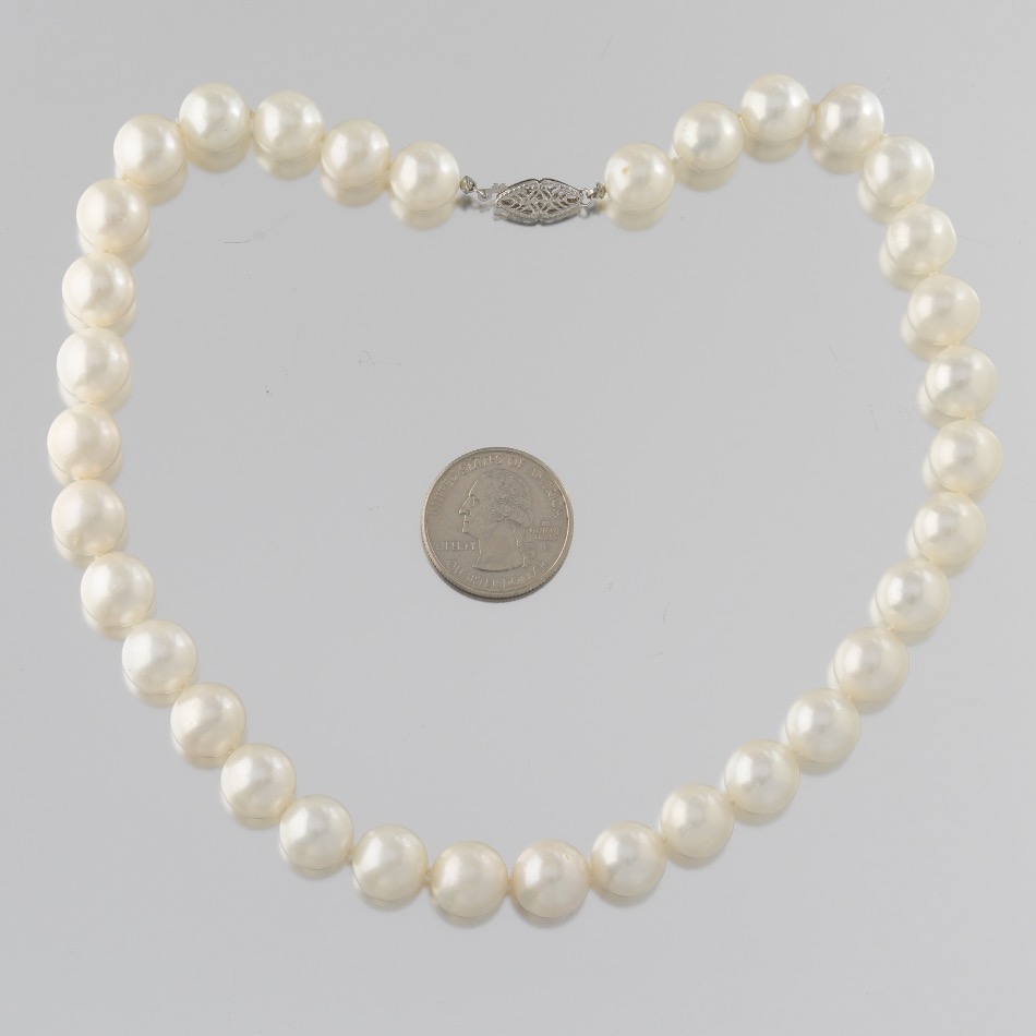 Ladies' Gold and Large 11.5-12.5 mm South Sea Pearl Necklace/Double Wrap Bracelet - Image 2 of 4