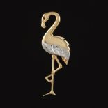 Ladies' Gold, Diamond and Ruby Flamingo Pin/Brooch