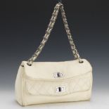 Chanel Eggshell White Lamb Leather Flap, ca. 2005