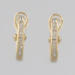 Ladies' Gold and Diamond Pair of Hoop Earrings