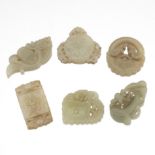 Six Carved Jade Ornaments