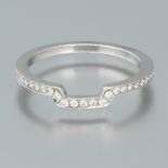 Ladies' Platinum and Diamond Zig-Zag Band