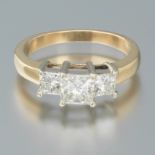 Ladies' Gold and Princess Cut Diamond Ring