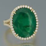 Ladies' Gold, 9.72 ct Emerald and Diamond Ring, GIA Report 6214262915