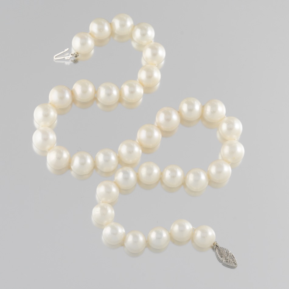 Ladies' Gold and Large 11.5-12.5 mm South Sea Pearl Necklace/Double Wrap Bracelet - Image 4 of 4