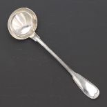 French 950 Sterling Silver Soup Ladle, "Fiddle-n-Thread" Pattern, ca. 1850