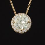 Ladies' Italian Gold and Diamond Solitaire Slider on Chain