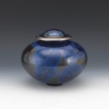 Lidded Crystalline Glazed Ceramic Vase