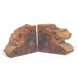 Prehistoric Agatized Petrified Wood Book Ends