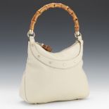 Gucci Leather and Bamboo Handle Handbag