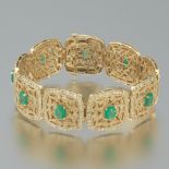 Ladies' Vintage Persian Imperial Style Gold, Emerald and Diamond Bracelet