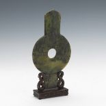 Carved Hardstone Disc with Stand