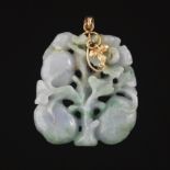 Carved Jade Pendant with 14k Gold Bale