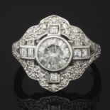 Platinum 1.52 Ct Center Diamond Ring