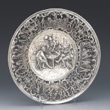 German/Dutch Silver Baroque Style Scenic Tazza