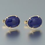 A Pair of Lapis Cabochon Cufflinks