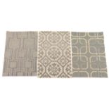 Three Very Fine MCM Design Hand-Knotted Bamboo Silk and Wool Carpets