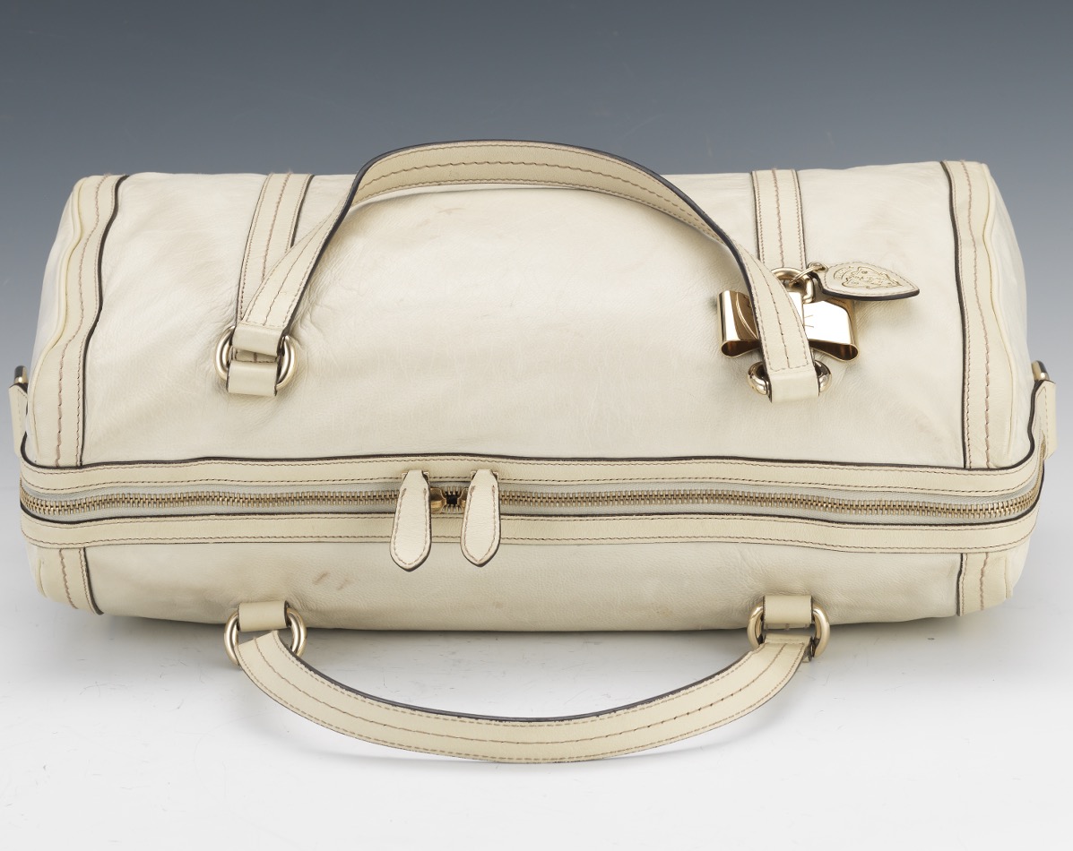 Gucci White Leather Duffle Bag - Image 6 of 10