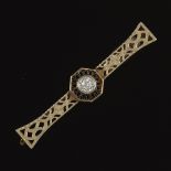 Art Deco Diamond Bar Brooch