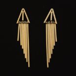 Ladies' Gold Vintage Graduated Fringe Pair of Earrings