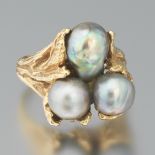 Ladies' Gold and Tahitian Pearl Ring