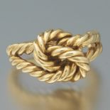 Samuel Benham Vintage 18k Solid Gold Braided "Love Knot" Ring