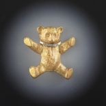 Ladies' Gold and Diamond Teddy Bear Brooch