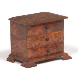 Burlwood Miniature Chest of Drawers