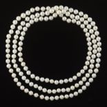 Ladies' Extra Long Single-Strand Pearl Necklace